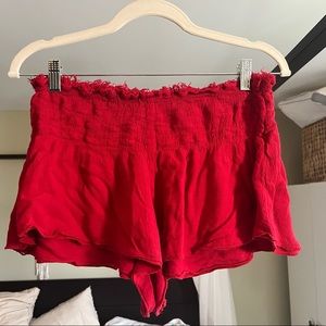 Free People Red Sleep Shorts - Size M